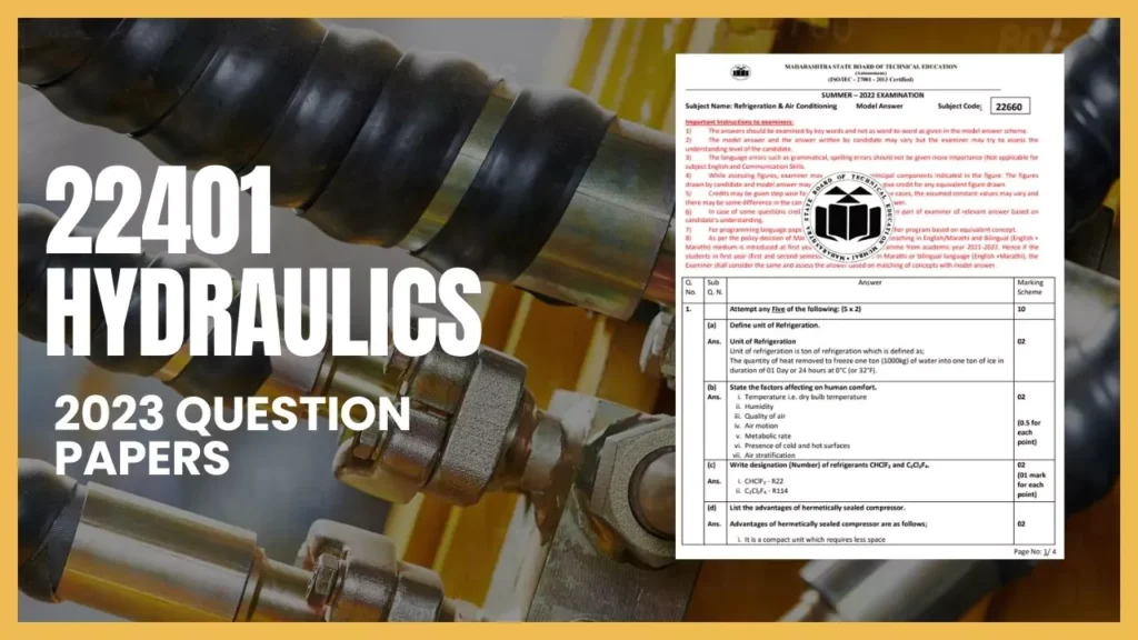 22401 Hydraulics MSBTE 2023 Paper with Model Answer