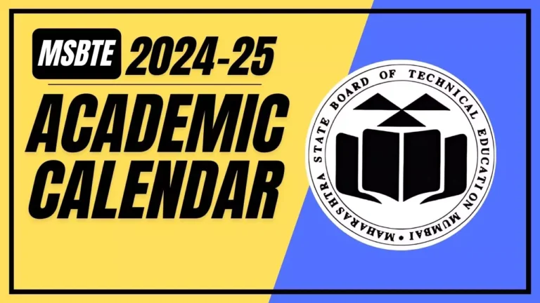 MSBTE 2024-25 Academic Calendar