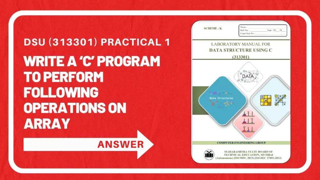 DSU Data Structure Using C (313301) Manual answer