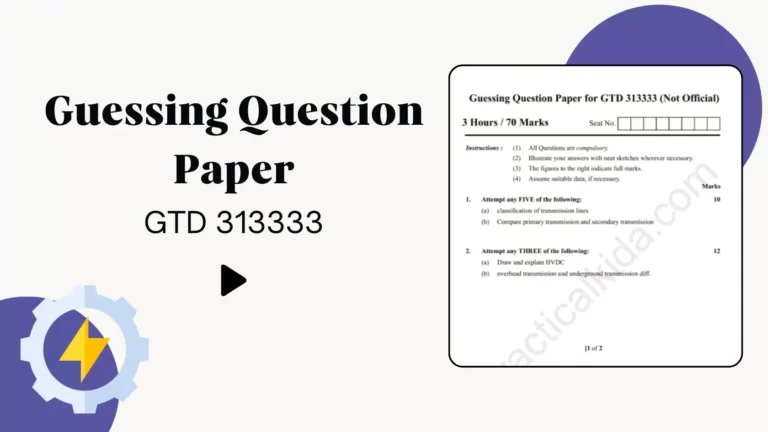 GTD 313333 Guessing Question Paper for MSBTE Winter 2024