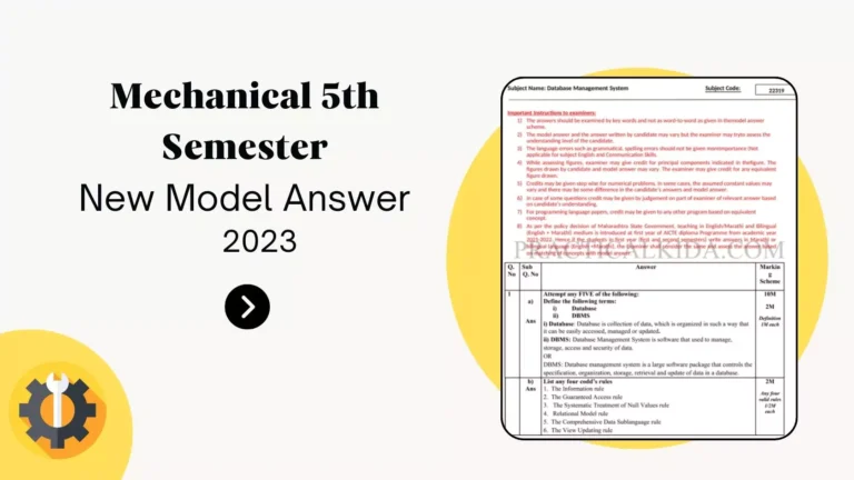 Mechanical 5th Semester MSBTE New Model Answer Papers
