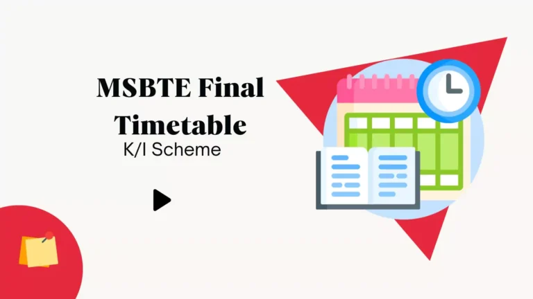 MSBTE Winter 2024 Final Timetable PDF Download