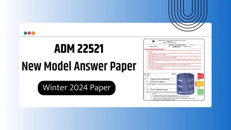ADM 22521 MSBTE New Model Answer Paper