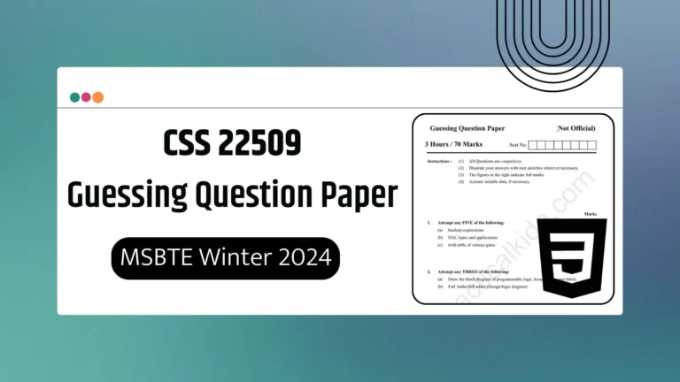CSS 22519 Guessing Question Paper for Winter 2024