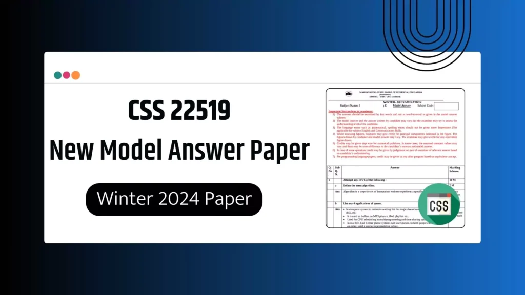 CSS 22519 MSBTE Model Answer Papers