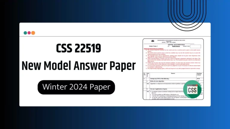 CSS 22519 MSBTE Model Answer Papers