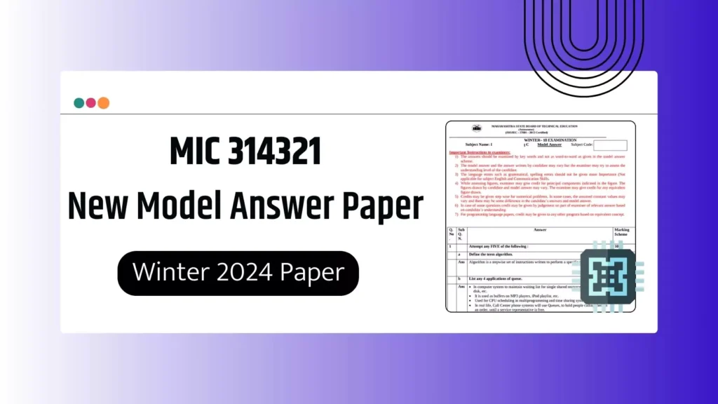 MIC 314321 MSBTE New Model Answer Papers