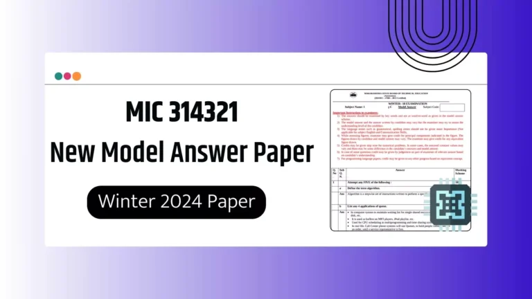 MIC 314321 MSBTE New Model Answer Papers