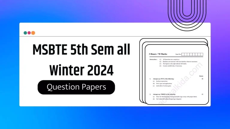 MSBTE Winter 2024 5th Semester Question Papers
