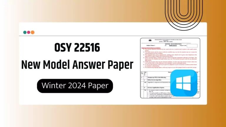 OSY 22516 MSBTE New Model Answer Paper
