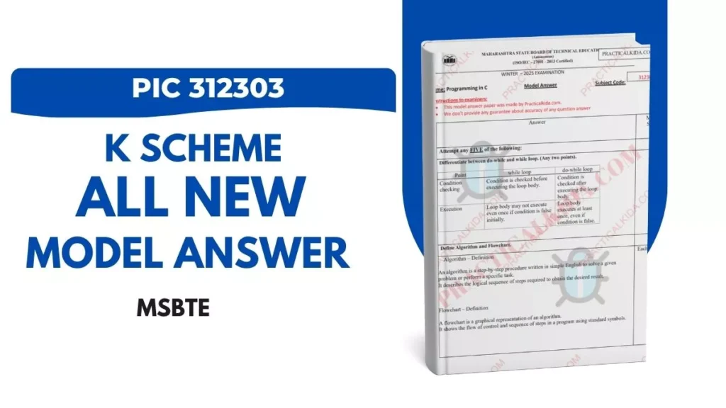 PIC 312303 Programming in C New Model Answer Papers