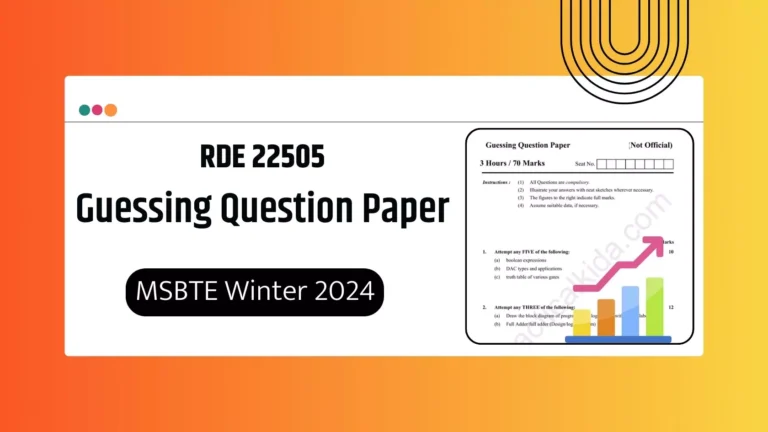 RDE 22505 Guessing Question Paper for Winter 2024