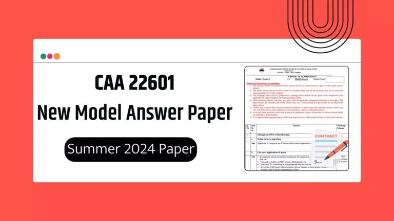 CAA 22601 MSBTE Model Answer Papers PDF