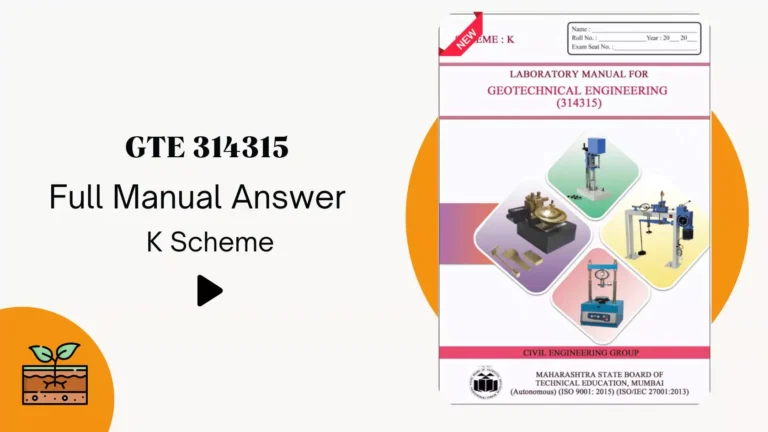 GTE Geo-Technical Engineering 314315 Manual Answer K Scheme