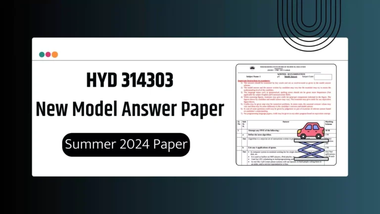 HYD 314303 MSBTE Model Answer Papers PDF