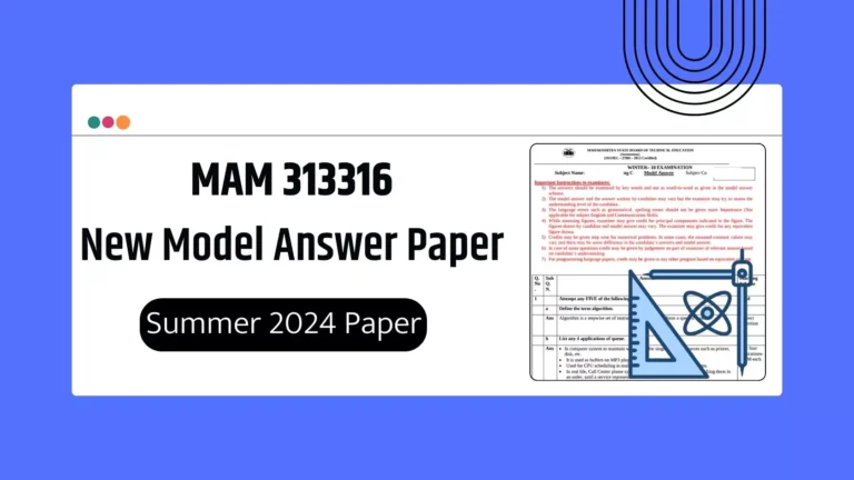 MAM 313316 MSBTE Model Answer Papers PDF