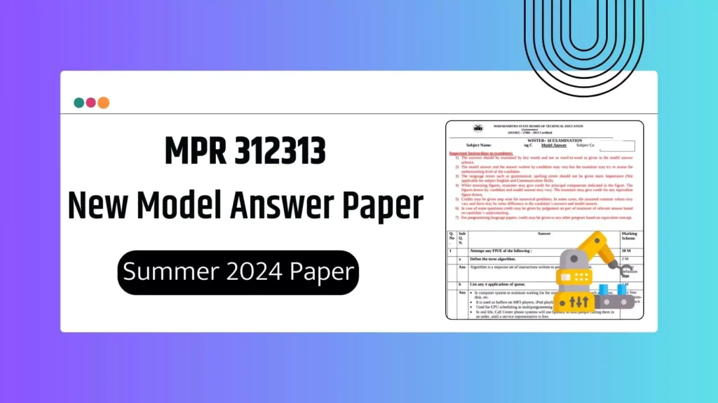 MPR 312313 MSBTE Model Answer Paper PDF