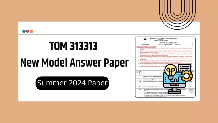 TOM 313313 MSBTE Model Answer Papers PDF