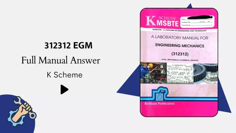 EGM 312312 Mechanics K Scheme Manual Answer