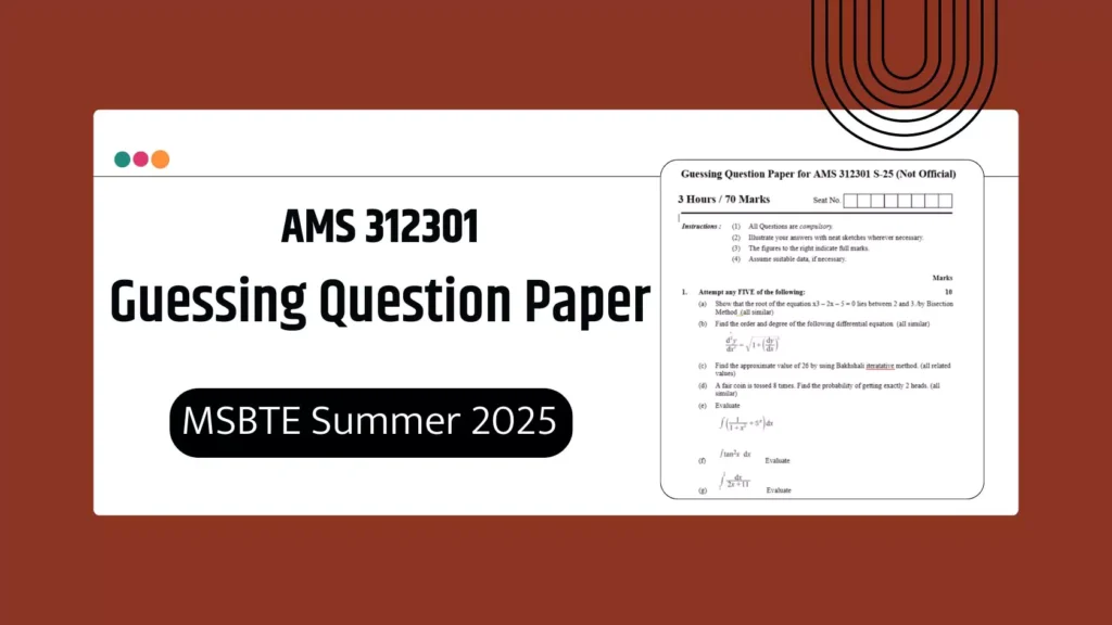 AMS 312301 Guessing Question Paper MSBTE Summer 2025 Exam