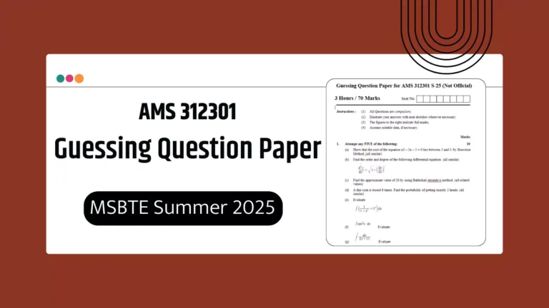 AMS 312301 Guessing Question Paper MSBTE Summer 2025 Exam