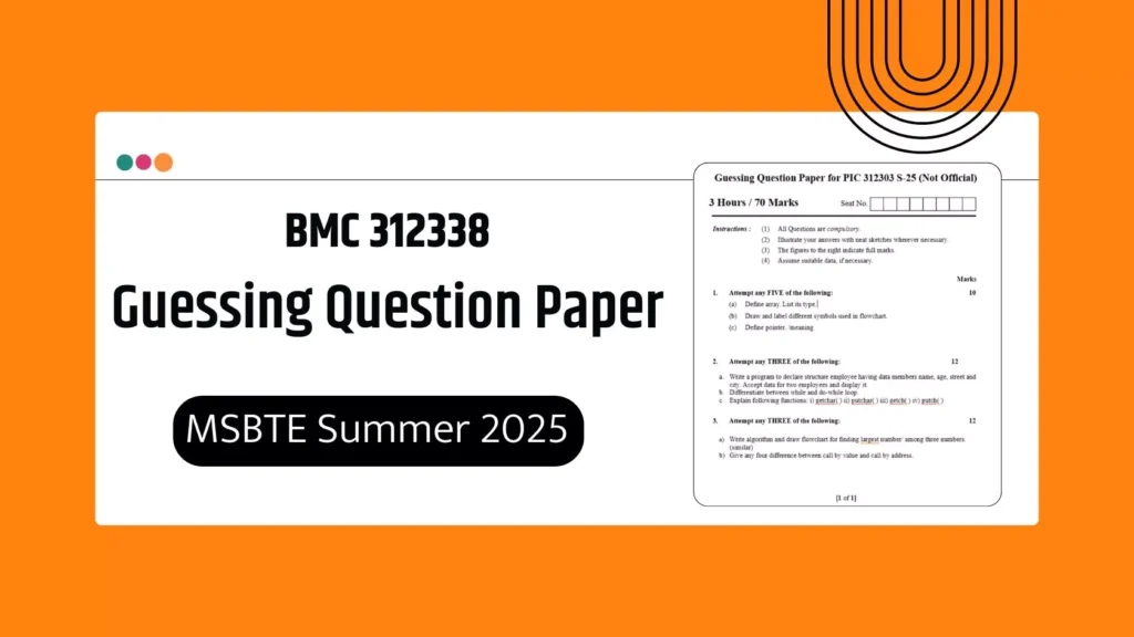 BMC 312338 Guessing Question Paper MSBTE Summer 2025 Exam