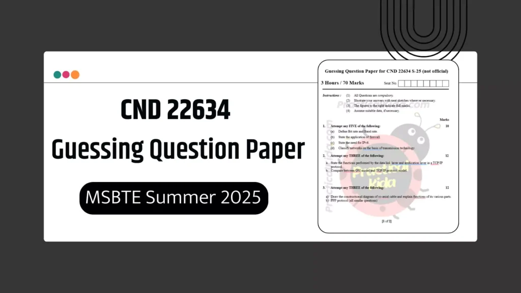 CND 22634 MSBTE Guessing Paper for Summer 2025 Examination