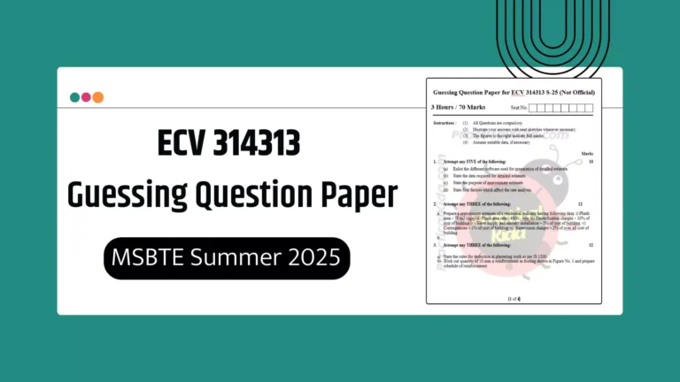 ECV 314313 Guessing Paper for MSBTE Summer 2025 Exam