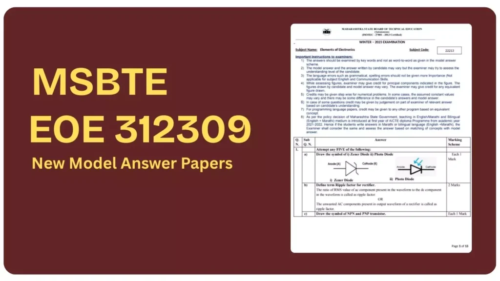 EOE 312309 New MSBTE Model Answer Paper