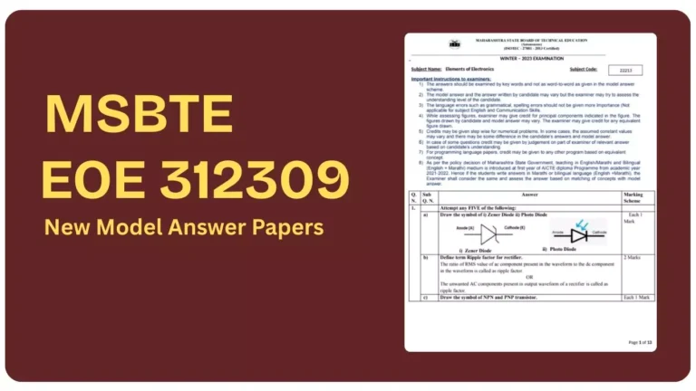 EOE 312309 New MSBTE Model Answer Paper