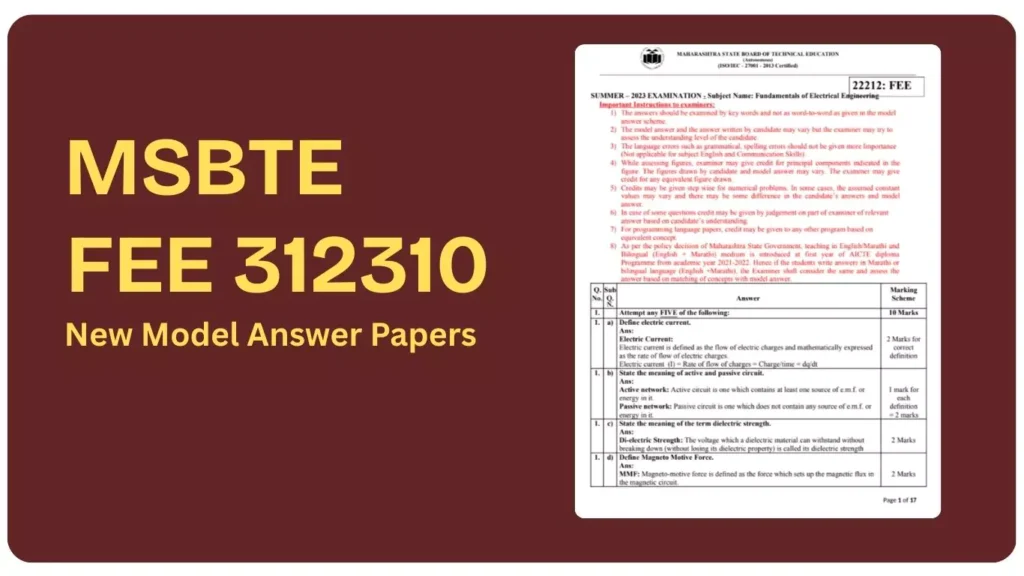FEE 312310 New MSBTE Model Answer Paper