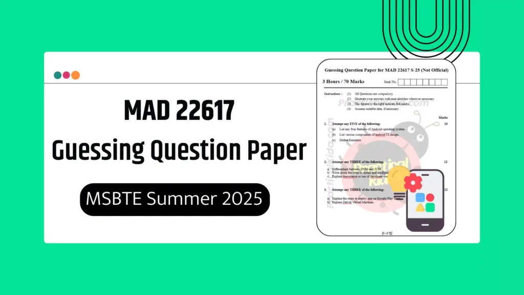 MAD 22617 Guessing Paper for MSBTE Summer 2025 Exam