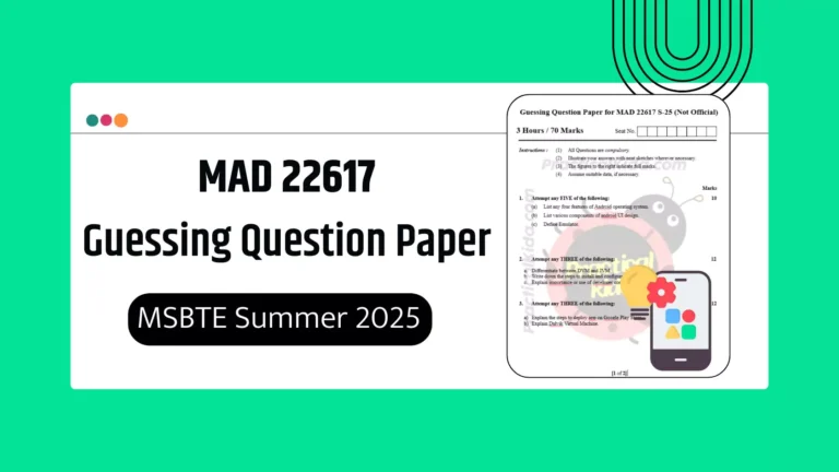 MAD 22617 Guessing Paper for MSBTE Summer 2025 Exam