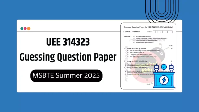 UEE 314323 Guessing Paper for MSBTE Summer 2025 Exam