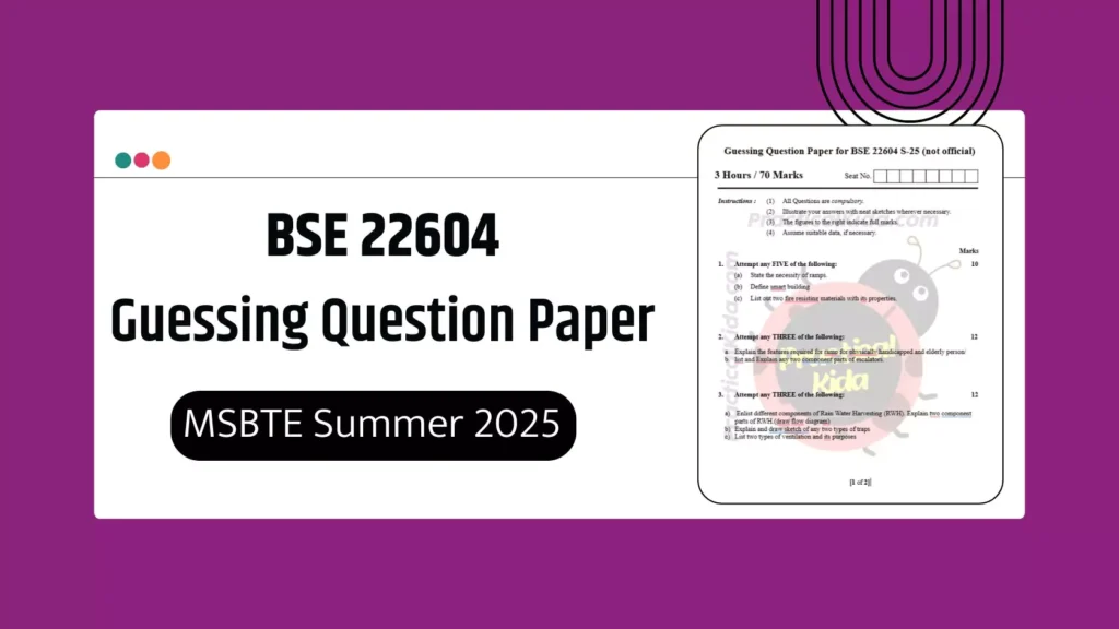 BSE 22604 Guessing Paper for MSBTE Summer 2025 Exam