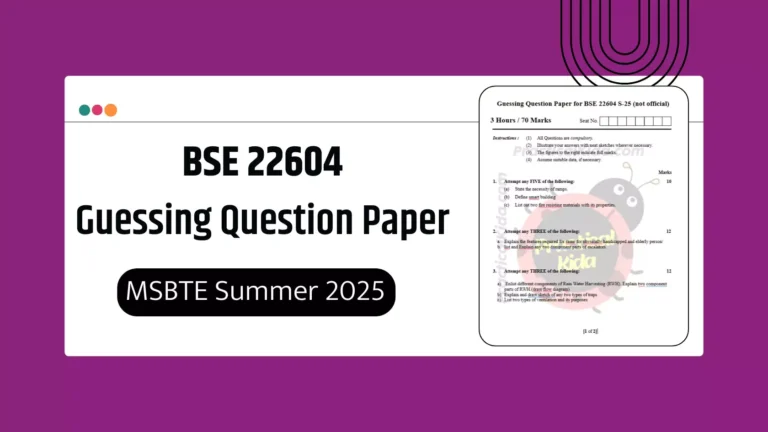 BSE 22604 Guessing Paper for MSBTE Summer 2025 Exam