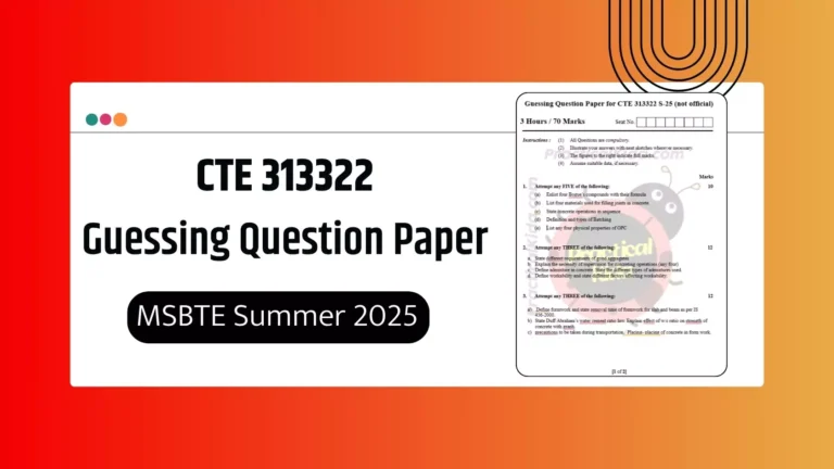 CTE 313322 Guessing Paper for MSBTE Summer 2025 Exam