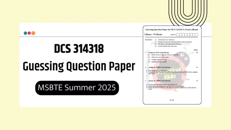 DCS 314318 Guessing Paper for MSBTE Summer 2025 Exam