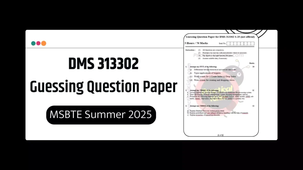 DMS 313302 Guessing Question Paper for MSBTE Summer 2025 Exam