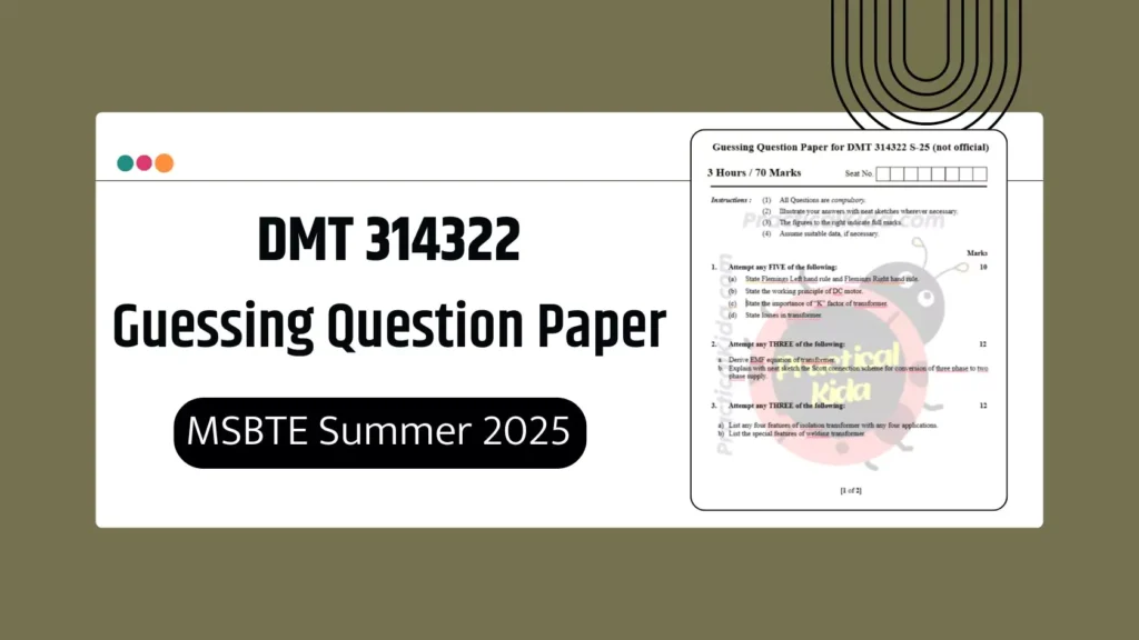 DMT 314322 Guessing Question for MSBTE Summer 2025 Exam