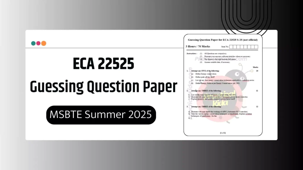 ECA 22525 Guessing Question Paper for MSBTE Summer 2025 Exam