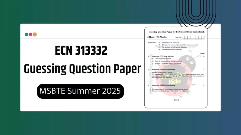 ECN 313332 Guessing Paper for MSBTE Summer 2025 Exam