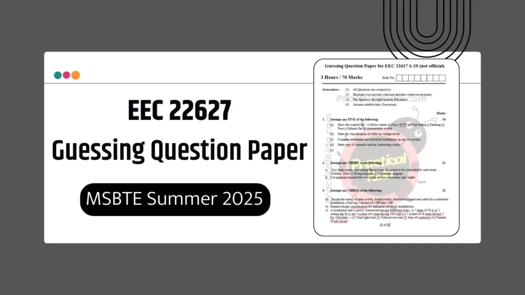 EEC 22627 Guessing Paper for MSBTE Summer 2025 Exam