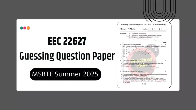 EEC 22627 Guessing Paper for MSBTE Summer 2025 Exam