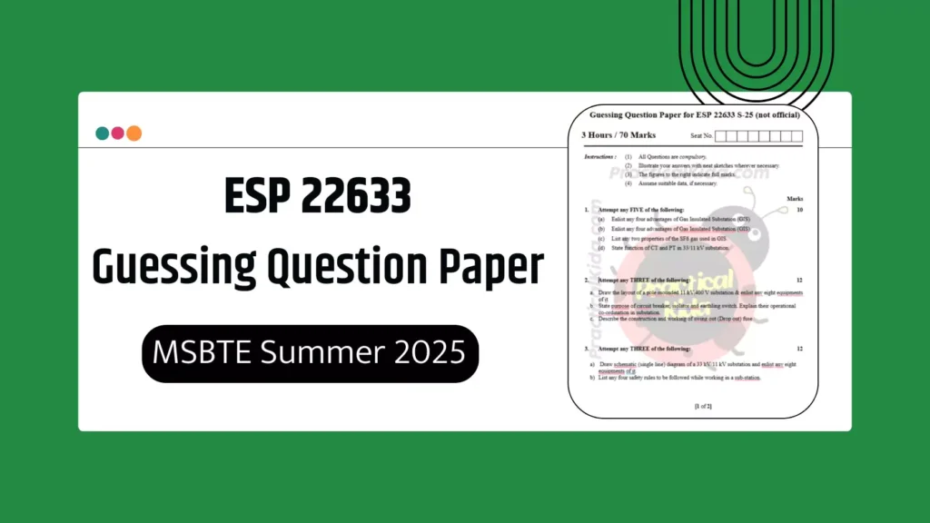 ESP 22633 Guessing Paper for MSBTE Summer 2025 Exam