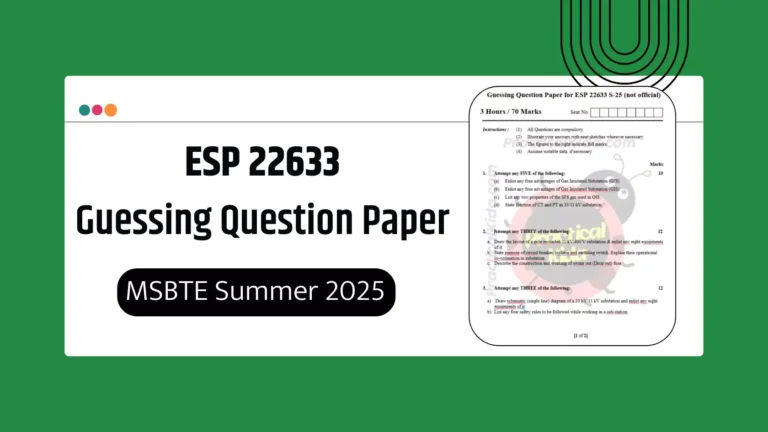 ESP 22633 Guessing Paper for MSBTE Summer 2025 Exam