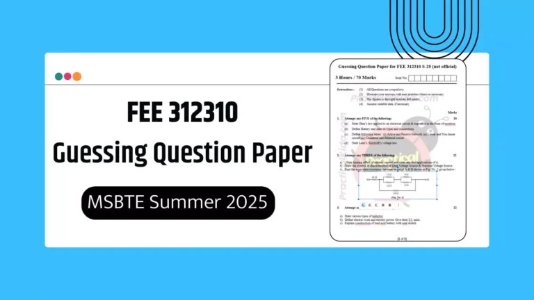 FEE 312310 Guessing Question Paper for MSBTE Summer 2025 Exam