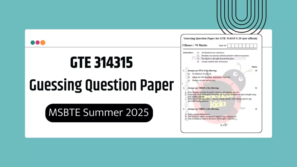GTE 314315 Guessing Paper for MSBTE Summer 2025 Exam