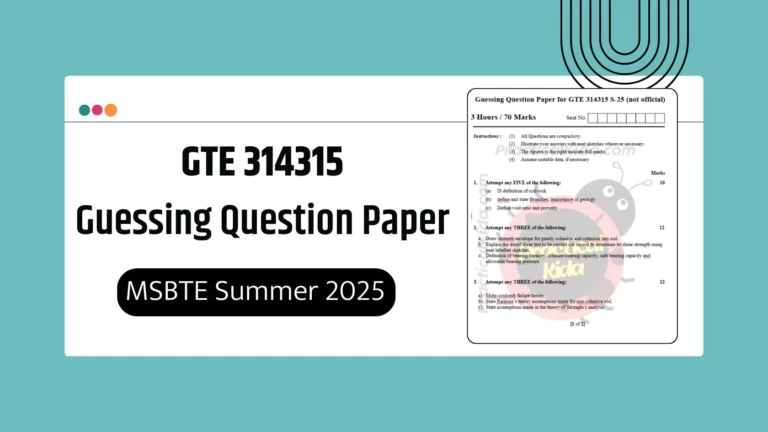 GTE 314315 Guessing Paper for MSBTE Summer 2025 Exam