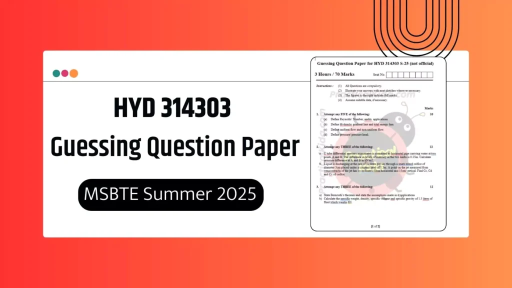 HYD 314303 Guessing Paper for MSBTE Summer 2025 Exam